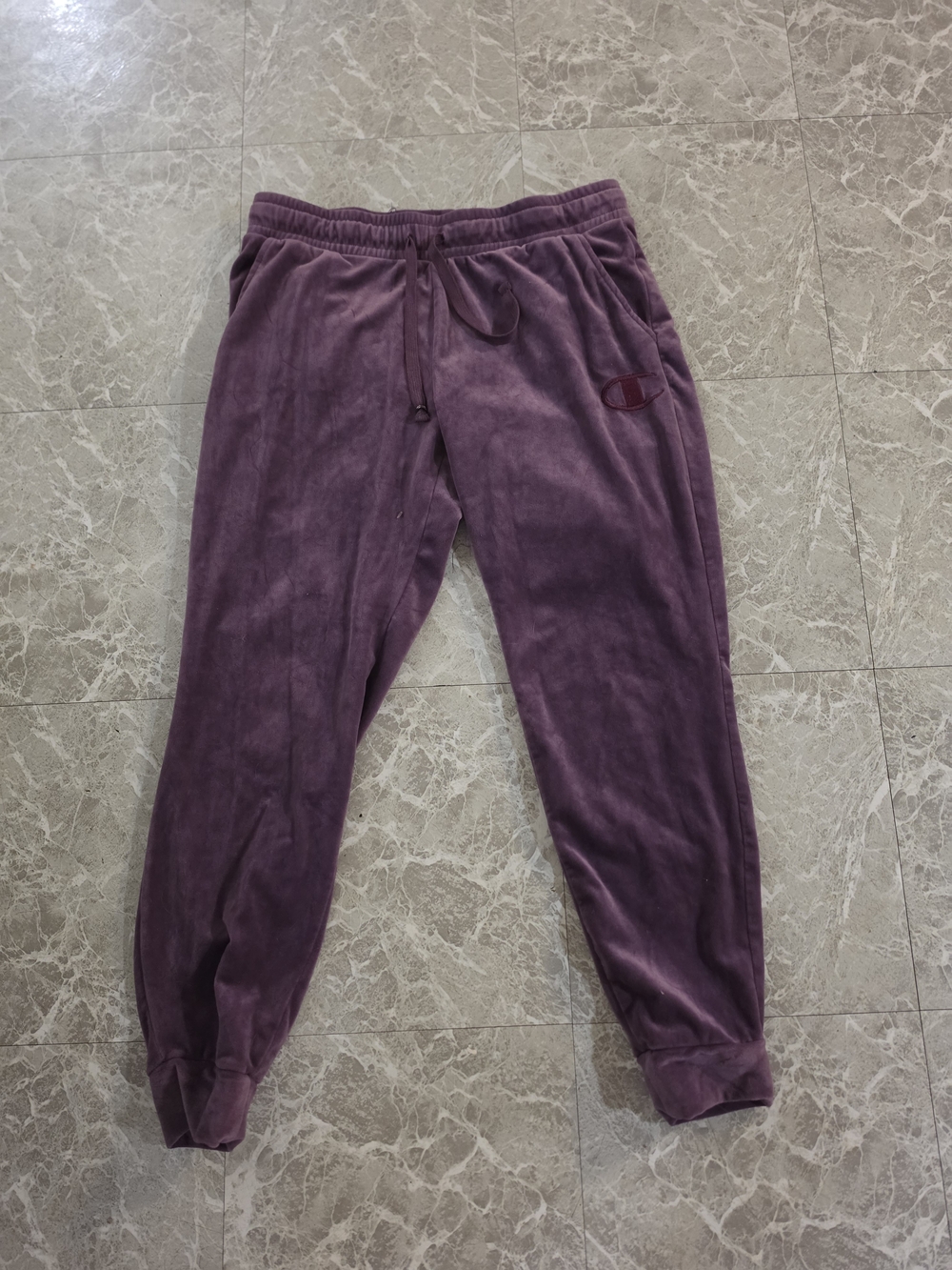 Champion Women's Velour Joggers in Plum
